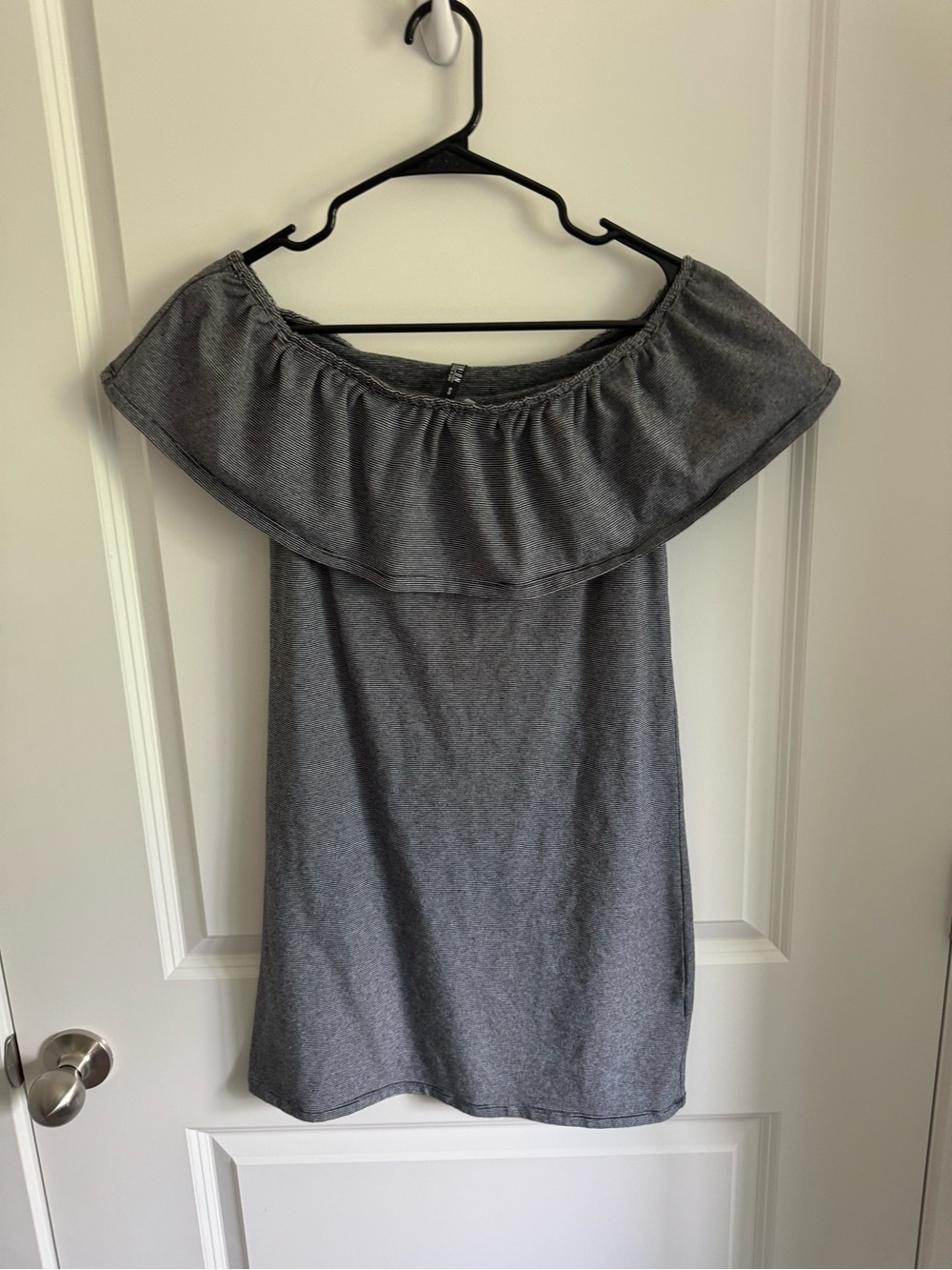 Cotton On Black and White Striped Off-Shoulder Dress